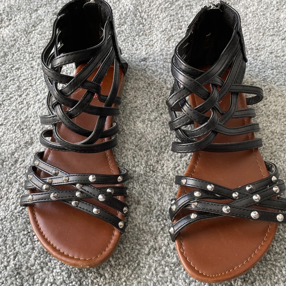Studded Black Gladiator Sandals